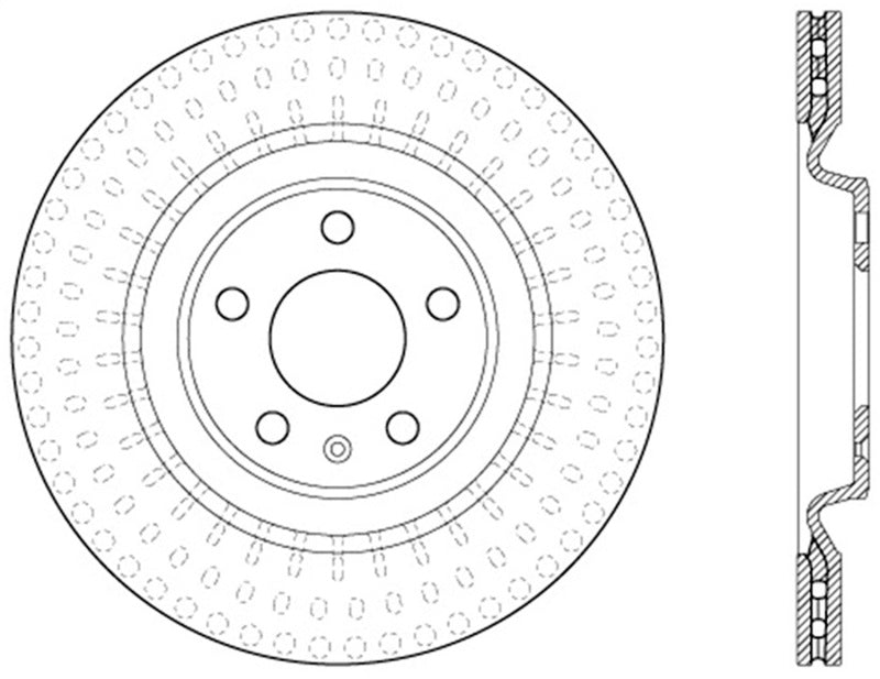 StopTech 12 Audi S4 Rear Right Drilled Rotor