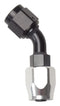 Russell Performance -6 AN Black/Silver 45 Degree Full Flow Hose End