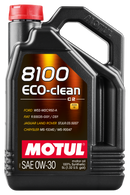 Motul 5L Synthetic Engine Oil 8100 0W30 4x5L ECO-CLEAN  ACEA C2 API SM ST.JLR 03.5007