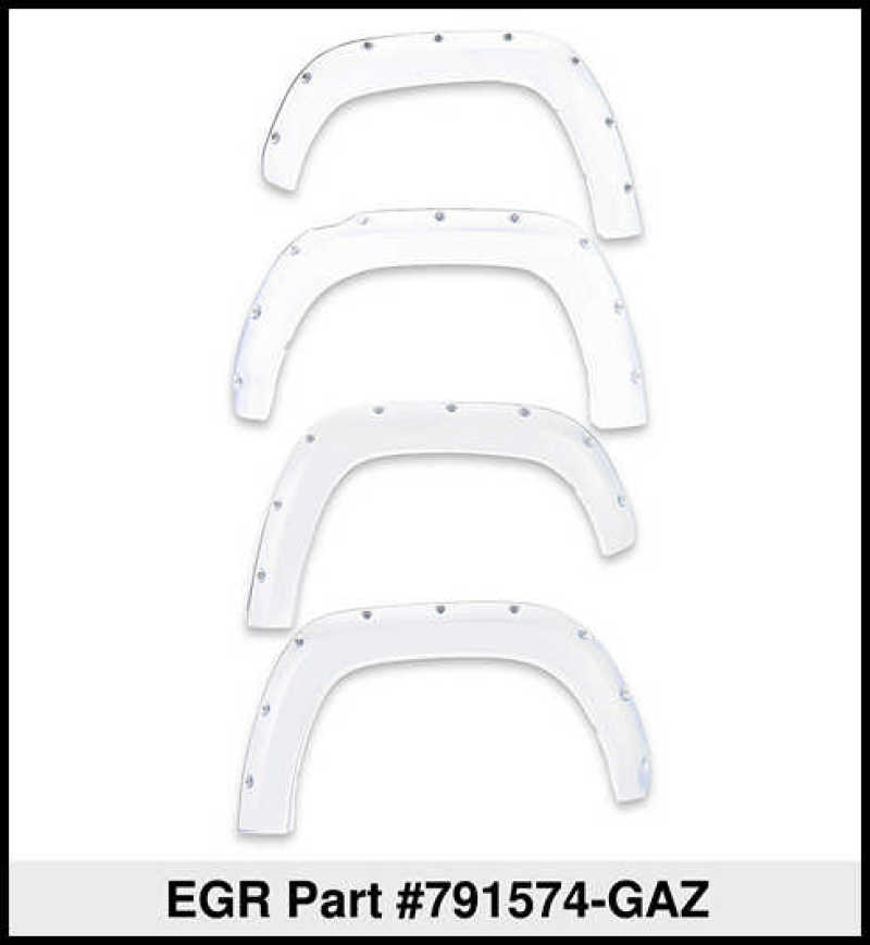 EGR 14+ Chev Silverado 6-8ft Bed Bolt-On Look Color Match Fender Flares - Set - Summit White