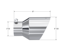 MBRP Universal T304 Stainless Steel Tip  3on ID / 5in OD Out / 8in Length Angle Cut Dual Wall