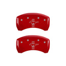 MGP 4 Caliper Covers Engraved Front Mustang Engraved Rear S197/Bar & Pony Red finish silver ch