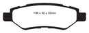 EBC 08-13 Cadillac CTS 3.0 Redstuff Rear Brake Pads
