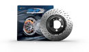 SHW 20-21 Porsche 718 Cayman GT4 4.0L Left Front Drill-Dimp Lightweight Brake Rotor (98135140581)