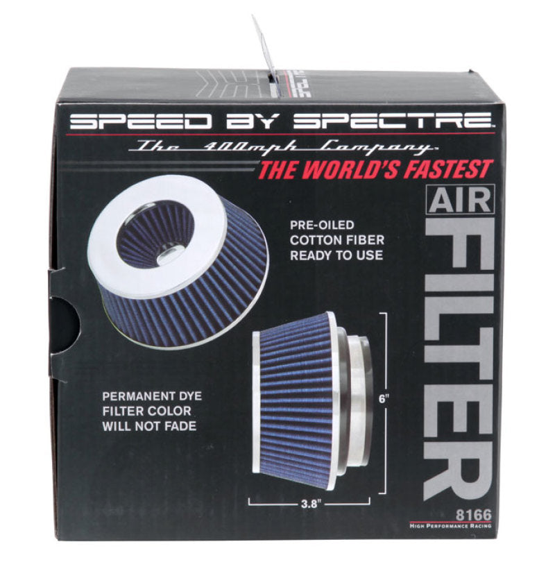 Spectre Adjustable Conical Air Filter 2-1/2in. Tall (Fits 3in. / 3-1/2in. / 4in. Tubes) - Blue