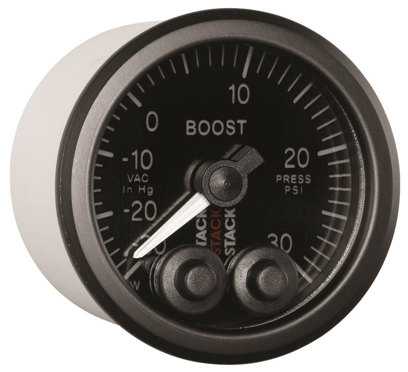 Autometer Stack Instruments 52mm -30INHG To +30PSI Pro Control Boost Pressure Gauge - Black