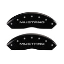 MGP 4 Caliper Covers Engraved Front Mustang Engraved Rear SN95/GT Black finish silver ch