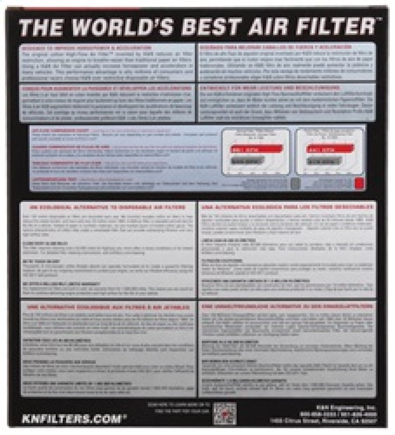 K&N Replacement Air Filter DODGE CARAVAN 3.3L V6; 2008