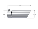 MBRP Universal Tip 3in O.D. Dual Wall Angled End 3 inlet 12 length