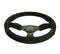 NRG Reinforced Steering Wheel (350mm / 2.5in. Deep) Blk Suede Comfort Grip w/5mm Matte Blk Spokes