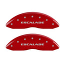 MGP 4 Caliper Covers Engraved Front Escalade Engraved Rear ESV Red finish silver ch