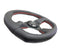 NRG Reinforced Steering Wheel (320mm Horizontal / 330mm Vertical) Leather w/Red Stitching