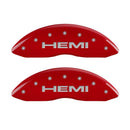 MGP 4 Caliper Covers Engraved Front & Rear Hemi Red finish silver ch