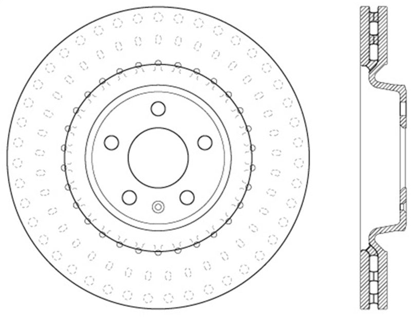 StopTech 12 Audi A6 Quattro/11-12 A7 Quattro/13 Q5/7-11/13 S4/12 S5 Front Left Drilled Rotor